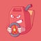 Angry Gasoline jerrycan character driving vector illustration.