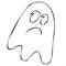 Angry ghost, vector decorative element, coloring book