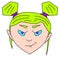 Angry girl avatar. Cartoon girl character.