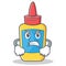 Angry glue bottle character cartoon