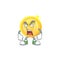 Angry gold coin cartoon character for payment
