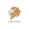 Angry Gold Lion Head, Vector Logo Design, Illustration, Template