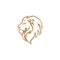 Angry Gold Lion Head, Vector Logo Design, Illustration, Template