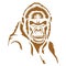 Angry Gorilla Face Printable Vector Stencil Art