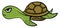 Angry green turtle, illustration, vector