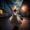 Angry Greylag goose. Generative AI