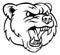 Angry Grizzly Bear Sports Mascot Face