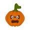 Angry halloween pumpkin cartoon character