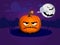 Angry Halloween pumpkin on a moonlit night