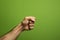 angry hand gesture on Green background