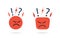 Angry and hate icon. Difficult, bad customer. Negative opinion and experience from client. Unhappy mood on face. Concern, furious