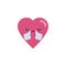 Angry heart face character emoji flat icon