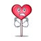 Angry heart lollipop mascot cartoon