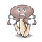 Angry honey agaric mushroom mascot cartoon