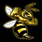 Angry hornet wasp mascot