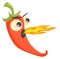 Angry hot pepper mascot. Funny cartoon chili