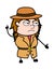 Angry Investigator Cartoon with one hand raised