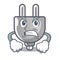 Angry isolated power plug in the mascot