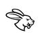 Angry Jackrabbit Hare Rabbit Head Side View Mascot Black and White