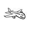 Angry Jumbo Jet Plane Flying Mascot Black and White