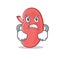 Angry kidney mascot cartoon style