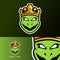 Angry king ninja turtle mascot, sport esport logo template