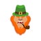 Angry leprechaun face. mad Red-bearded dwarf. St.Patricks Day. Irish traditional holiday. Folk Cultural Festival in Ireland