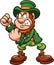Angry leprechaun holding fists up ready to fight