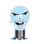 Angry light bulb cartoon