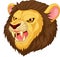 Angry lion head mascot cartoon