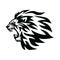 Angry Lion Head Roaring Logo Template. Vector Line Art Illustration