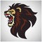 Angry Lion Head Roaring Mascot Logo Design Vector