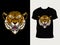 Angry lion head with t shirt design