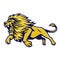 Angry Lion Jump Vector Logo Mascot Design Cartoon