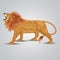 Angry lion side view isolated white background. vector illustration