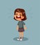 Angry Little Girl Having a Tantrum Vector Illustration