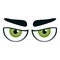 Angry looking eyes icon, cartoon style