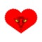 Angry love. Evil heart. Dissatisfied amur. Vector illustration