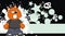 Angry love little chubby fox kid cartoon expression background