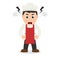 Angry Male Chef Cartoon Character