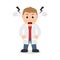 Angry Male Doctor Cartoon Character