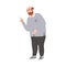 Angry Man Scolding and Yelling at Somebody Finger Pointing Vector Illustration