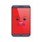 Angry mobile phone isolated emoticon