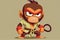 angry monkey animated character. Generative AI