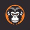 Angry Monkey Logo Design: Bold And Simple Graphic For Dark Background