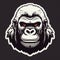 Angry Monster Gorilla Head Icon Sticker - Retro Vintage Style