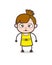 Angry Mood Face - Cute Cartoon Girl Vector