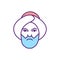 Angry muslim man RGB color icon