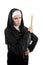 Angry Nun with Ruler