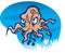 Angry octopus cartoon